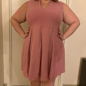 Pink fit and flare dress